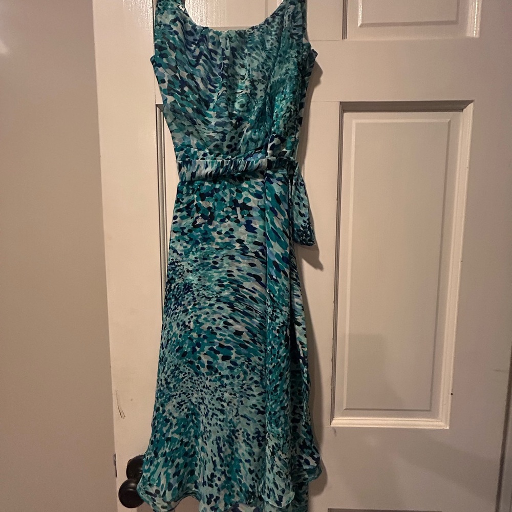 White House Black Market Green High Low Sundress